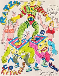 Ratzoid Yip Yeo - Daniel Johnston, Original Ink Drawing on Paper, Texas Artist