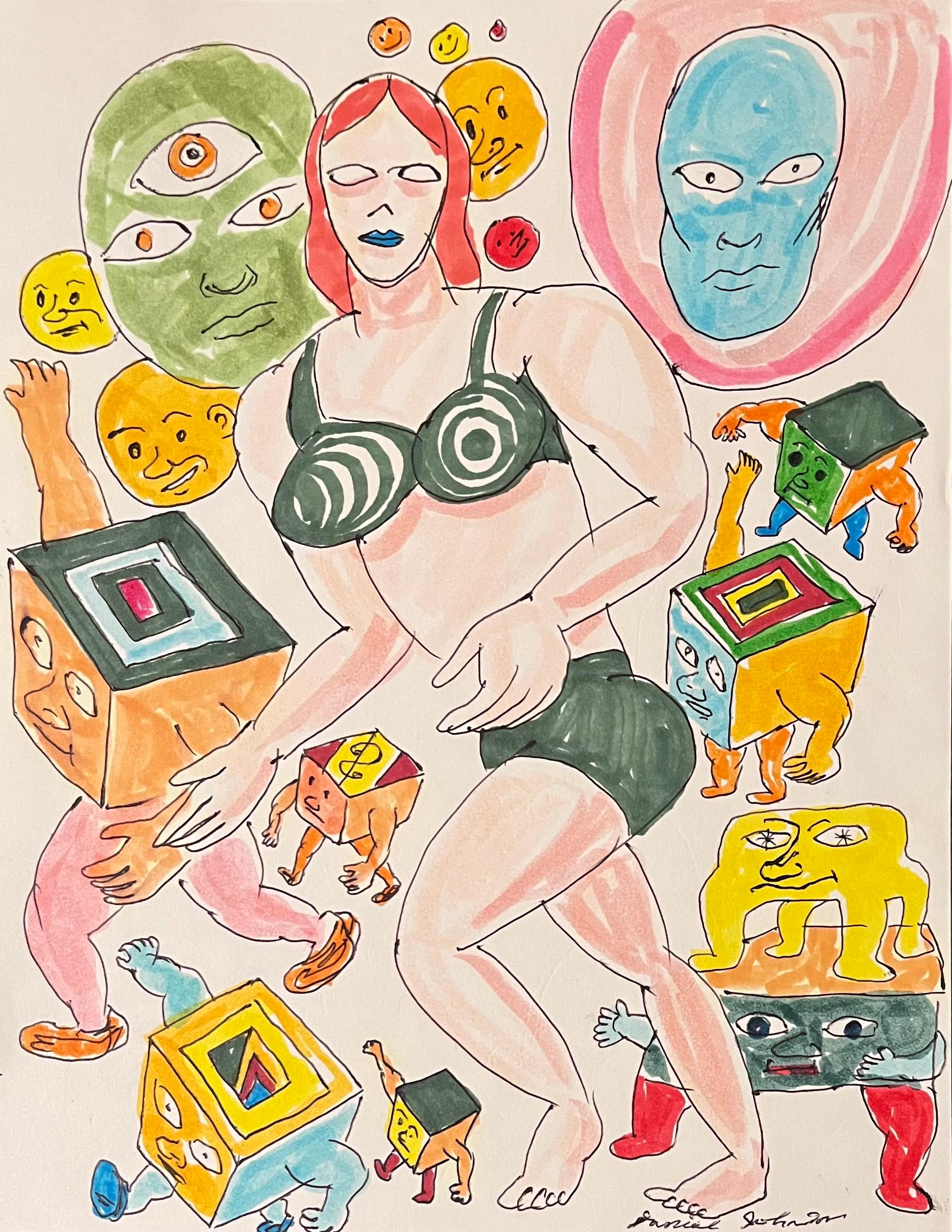 Daniel Johnston war ein produktiver bildender Künstler und Musiker. In den 1990er Jahren erlangte er Kultstatus, als Kurt Cobain bei den MTV Video Music Awards ein T-Shirt mit der Froschillustration des Künstlers vom Cover seines Albums Hi, How Are