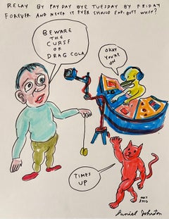 Relay by Payday - Daniel Johnston, Original Ink Drawing on Paper, Texas Artist