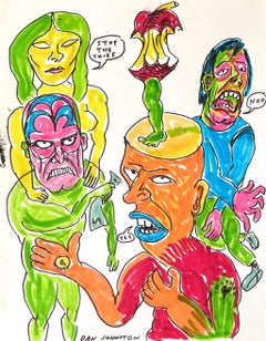 Stop the Thief - Daniel Johnston, Original Drawing, Austin, Texas Pop Artist