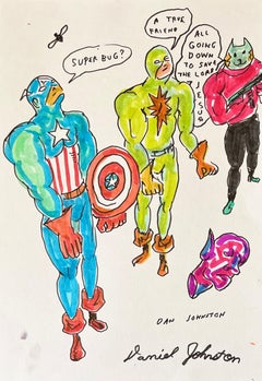 Super Bug? - Daniel Johnston, Original Drawing, Austin, Texas Pop Artist