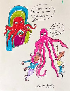 Take Them Away to the Dungeon - Daniel Johnston, Original Drawing, Texas Artist