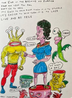 The End of Beginning Forever - Daniel Johnston, Original Drawing, Austin, Texas