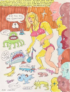 Then Every Once in a While - Daniel Johnston, Original Drawing, Austin, Texas