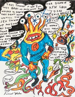 Pensaron que era malvado - Daniel Johnston, Dibujo original, Austin, Texas
