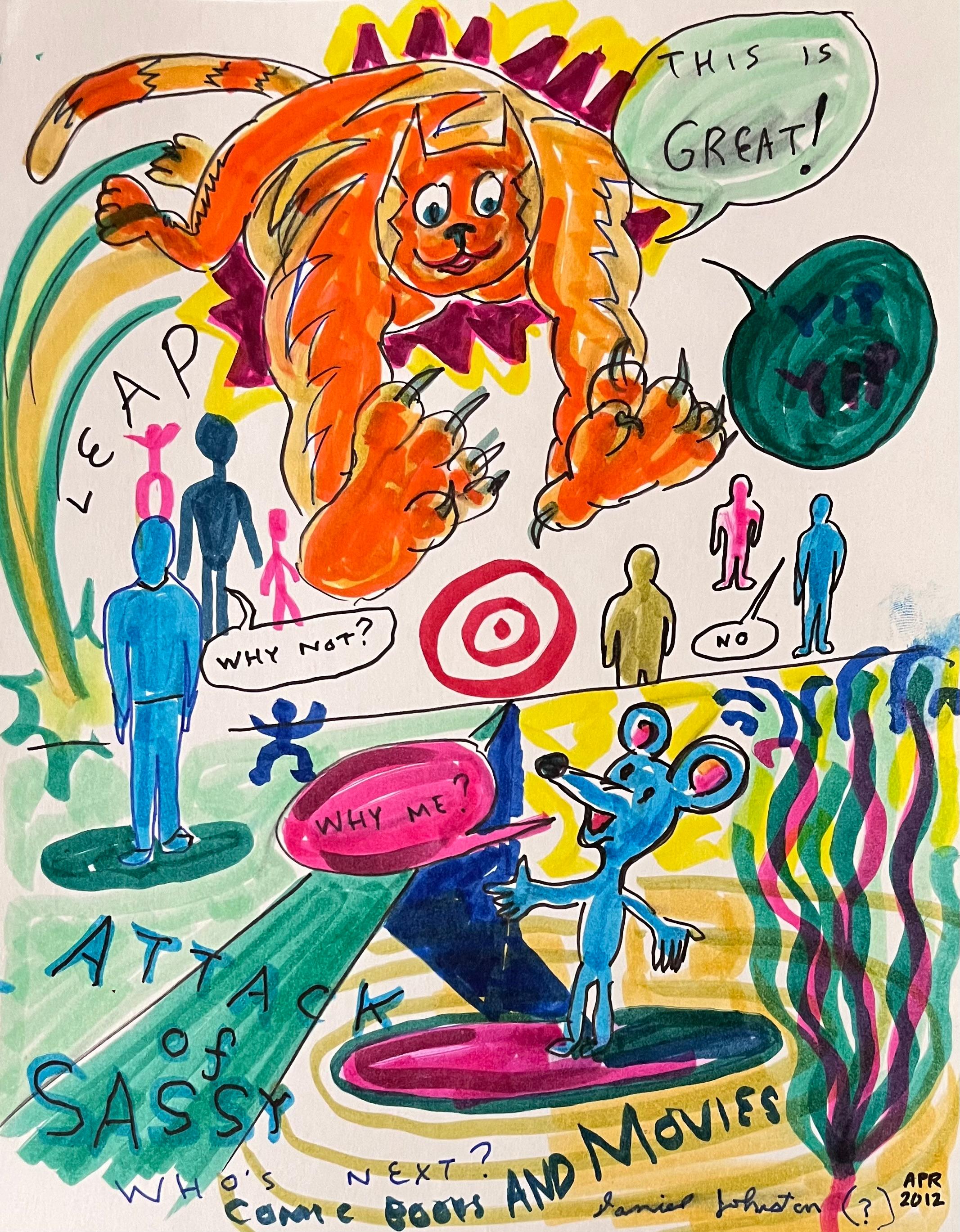 This is Great! - Daniel Johnston, Original Drawing, Austin, Texas, Pop Artist