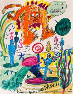 This is Great! - Daniel Johnston, Original Drawing, Austin, Texas, Pop Artist