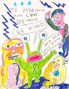 To Meredith and Love Beyond - Daniel Johnston, Original Drawing, Austin, Texas