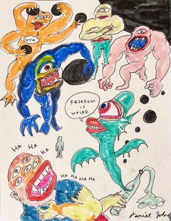Uck - Daniel Johnston, Original Drawing, Austin, Texas, Pop Artist