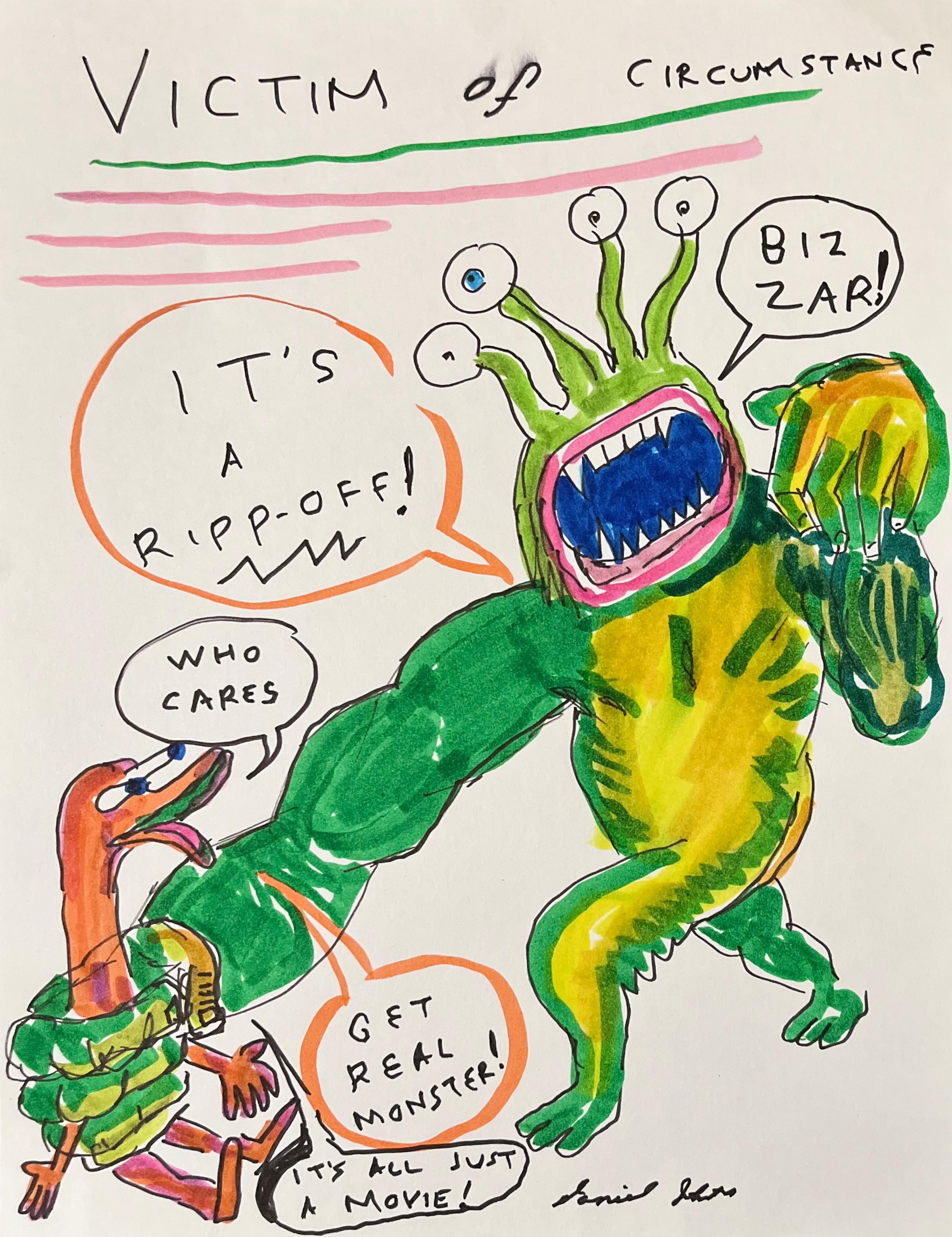Vittima della circostanza - Daniel Johnston, Disegno originale, Austin, Texas Artista