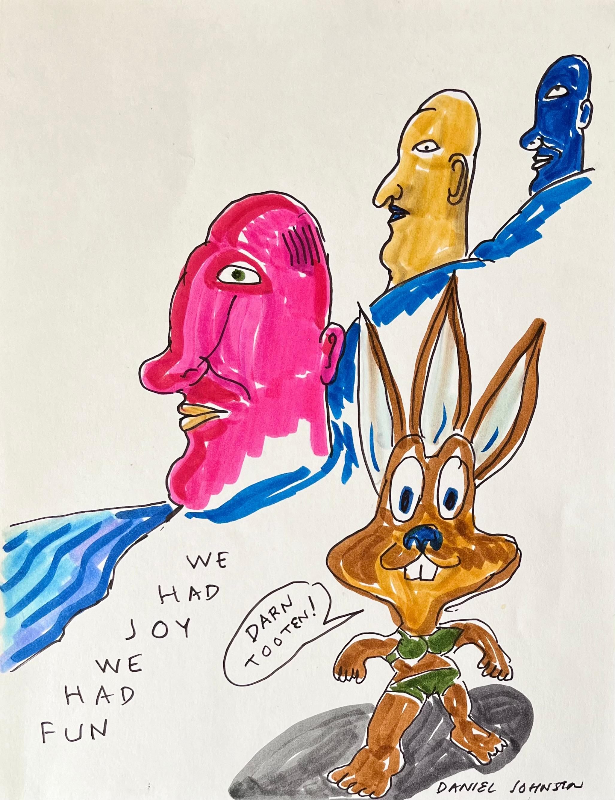 We Had Joy We Had Fun - Daniel Johnston, Original Drawing, Austin, Texas Artist