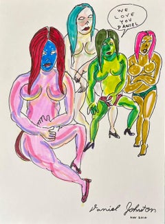 Te Queremos Daniel - Daniel Johnston, Dibujo Original, Artista de Austin, Texas