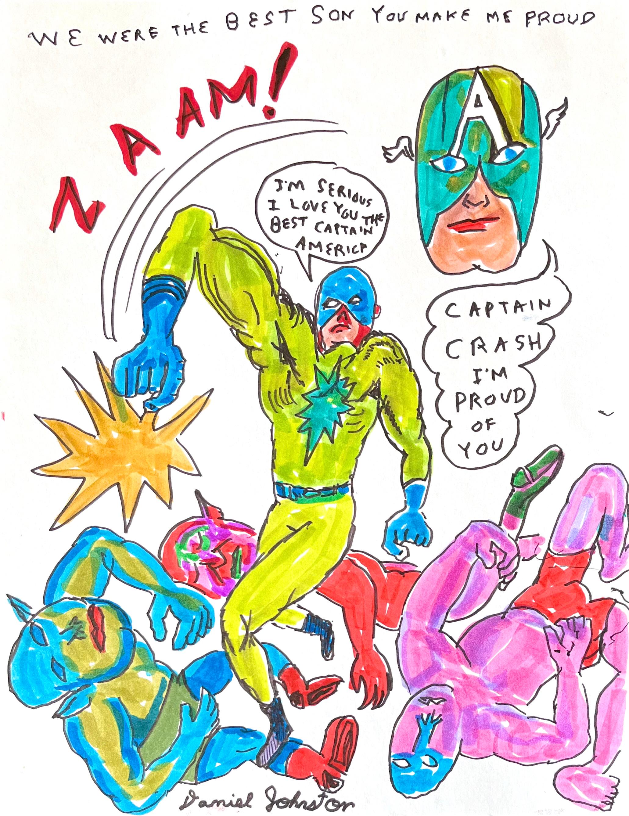 Daniel Johnston war ein produktiver bildender Künstler und Musiker. In den 1990er Jahren erlangte er Kultstatus, als Kurt Cobain bei den MTV Video Music Awards ein T-Shirt mit der Froschillustration des Künstlers vom Cover seines Albums Hi, How Are