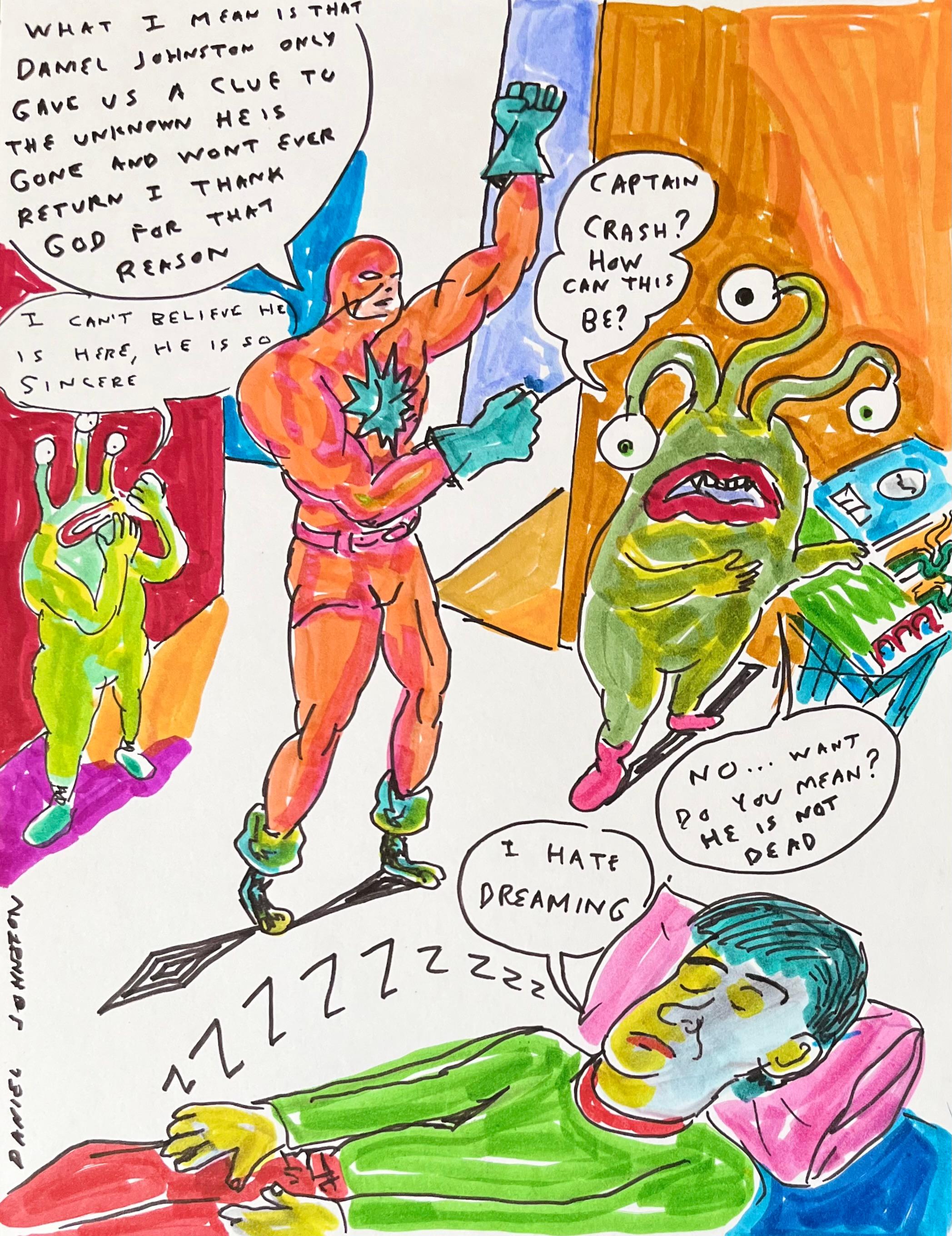 What I Mean Is - Daniel Johnston, Original Drawing, Austin, Texas Pop Artist