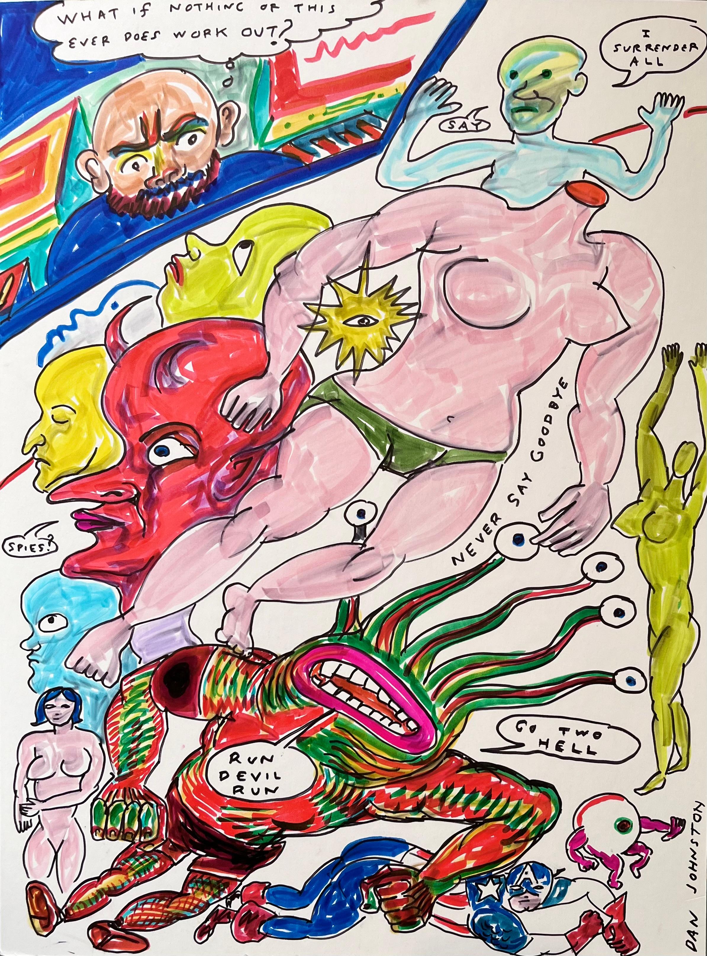 Was ist, wenn nichts davon jemals funktioniert? - Daniel Johnston, Original-Zeichnung