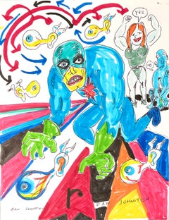 Yes - Daniel Johnston, Original Drawing on Paper, Austin, Texas Pop Artist