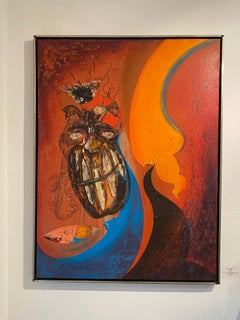 "Untitled, " Acrylic and Paper Collage on Canvas