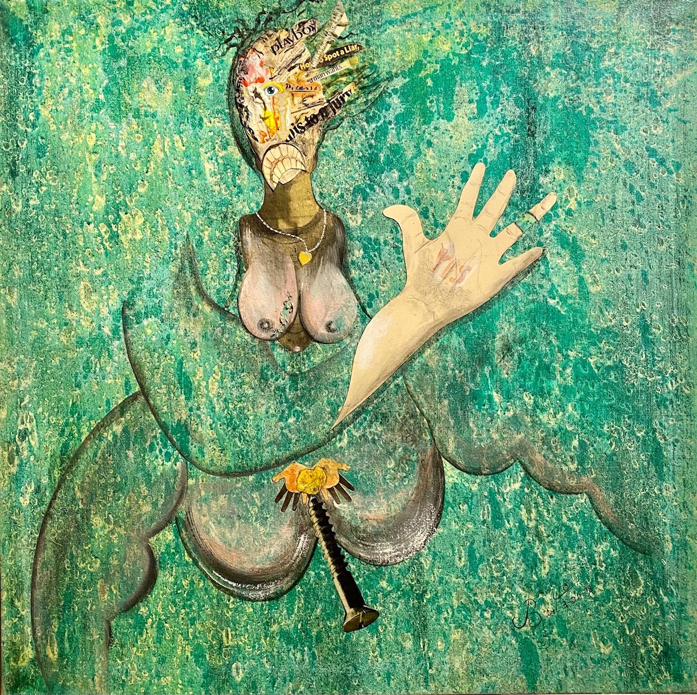 « Sans titre », acrylique et collage de papier sur toile