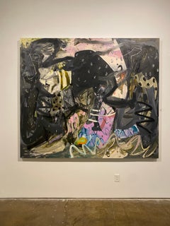 "Night Studio, " Oil on Canvas - Abstract painting, Contemporary Art