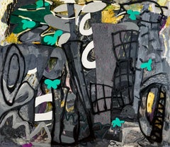 "Studio notturno - Rituale", Olio su tela - Pittura astratta