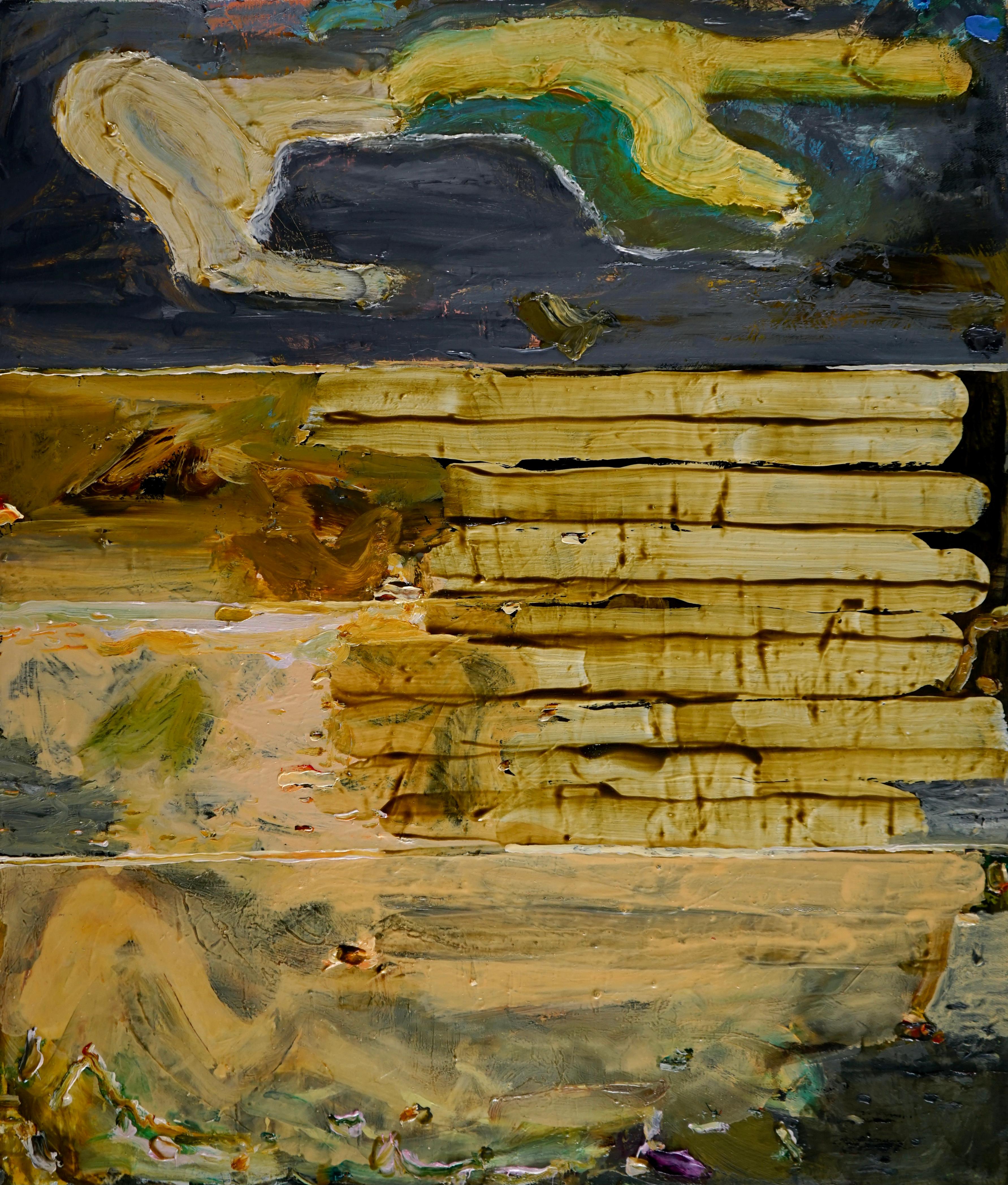 Alfredo Gisholt Abstract Painting - "Maine Landscape - High Tide, " Oil on Canvas - Abstract painting