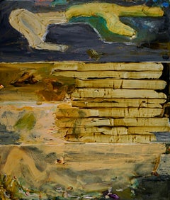 "Maine Landscape - High Tide," Oil on Canvas - Abstract painting