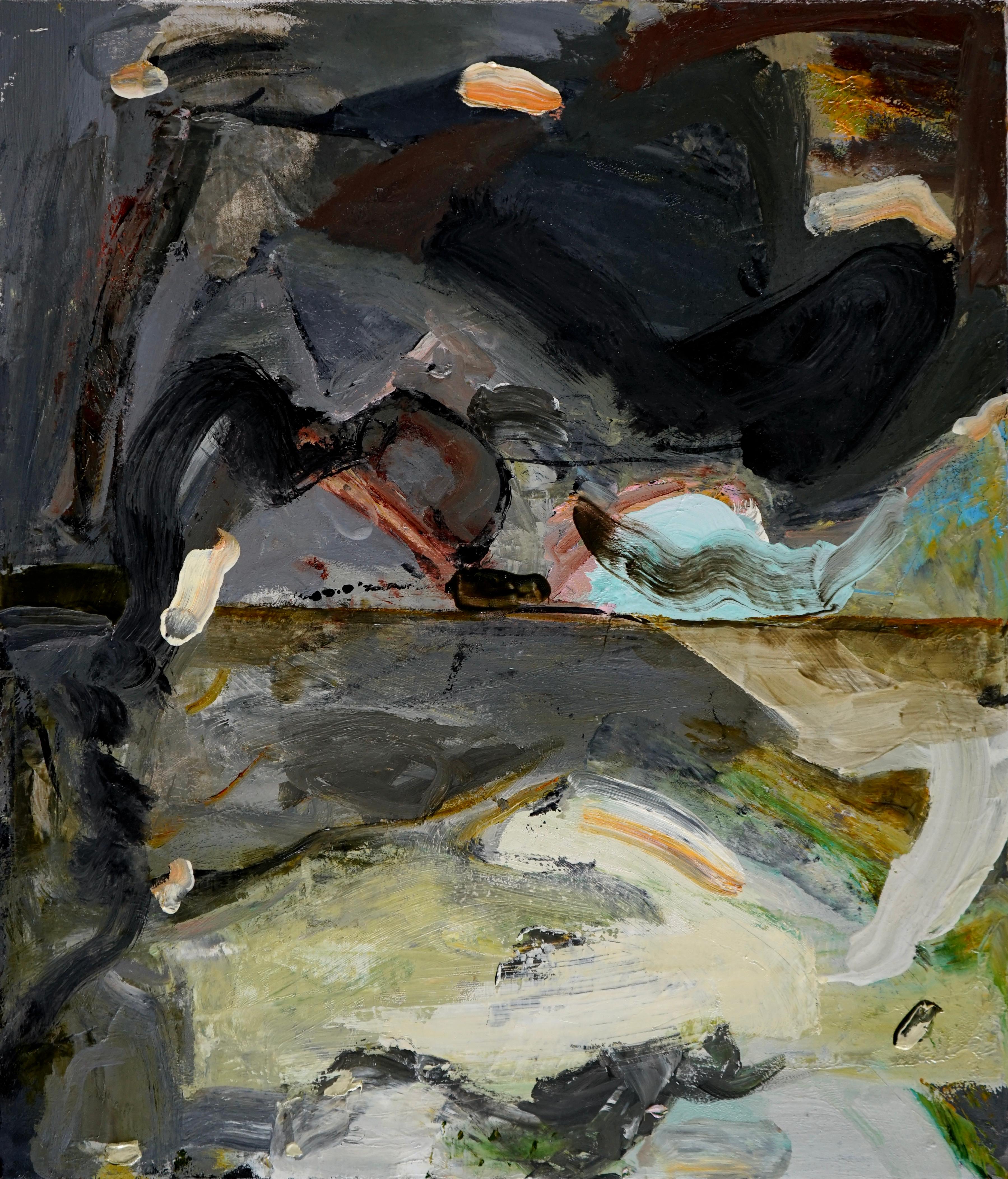 Abstract Painting Alfredo Gisholt - « Main Landscape - Storm II », huile sur toile - peinture abstraite