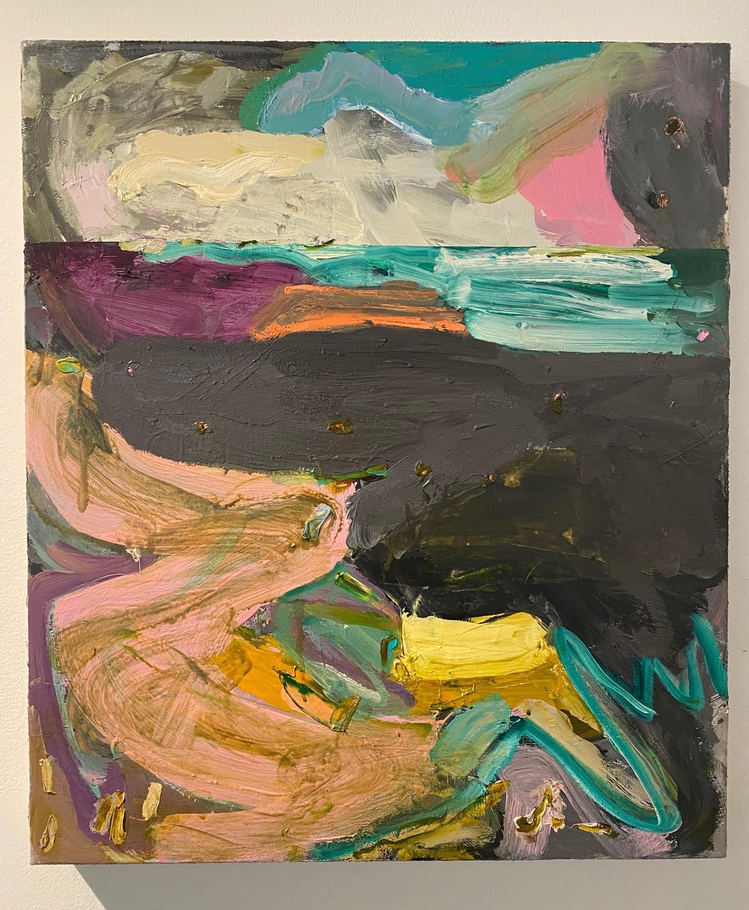 « Main Landscape - Low Tide, », huile sur toile - peinture abstraite - Painting de Alfredo Gisholt