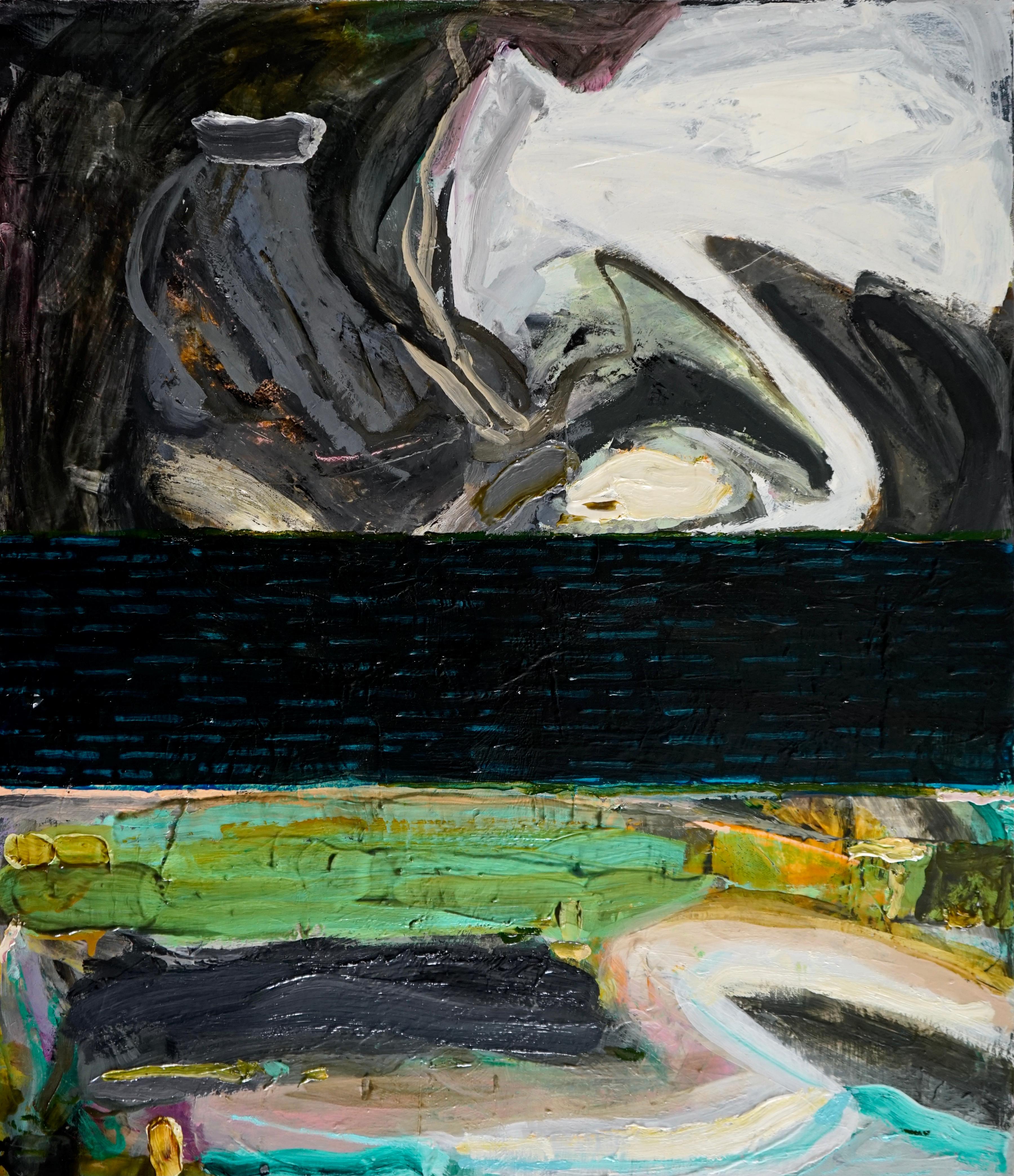 Alfredo Gisholt Abstract Painting – ""Maine Landschaft - Sturm III"" Öl auf Leinwand - Abstraktes Gemälde