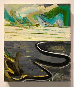 "Maine Landscape - Seascape, " Oil on Canvas, Abstract Painting, Contemporary Art