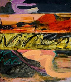 "Maine Landscape - Dusk II," Oil on Canvas - Abstract painting