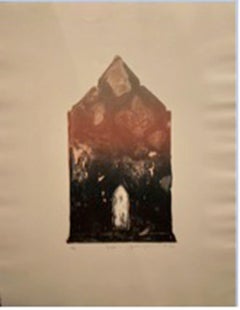 ""Temple 1" - Lithographie signée sur papier fait main