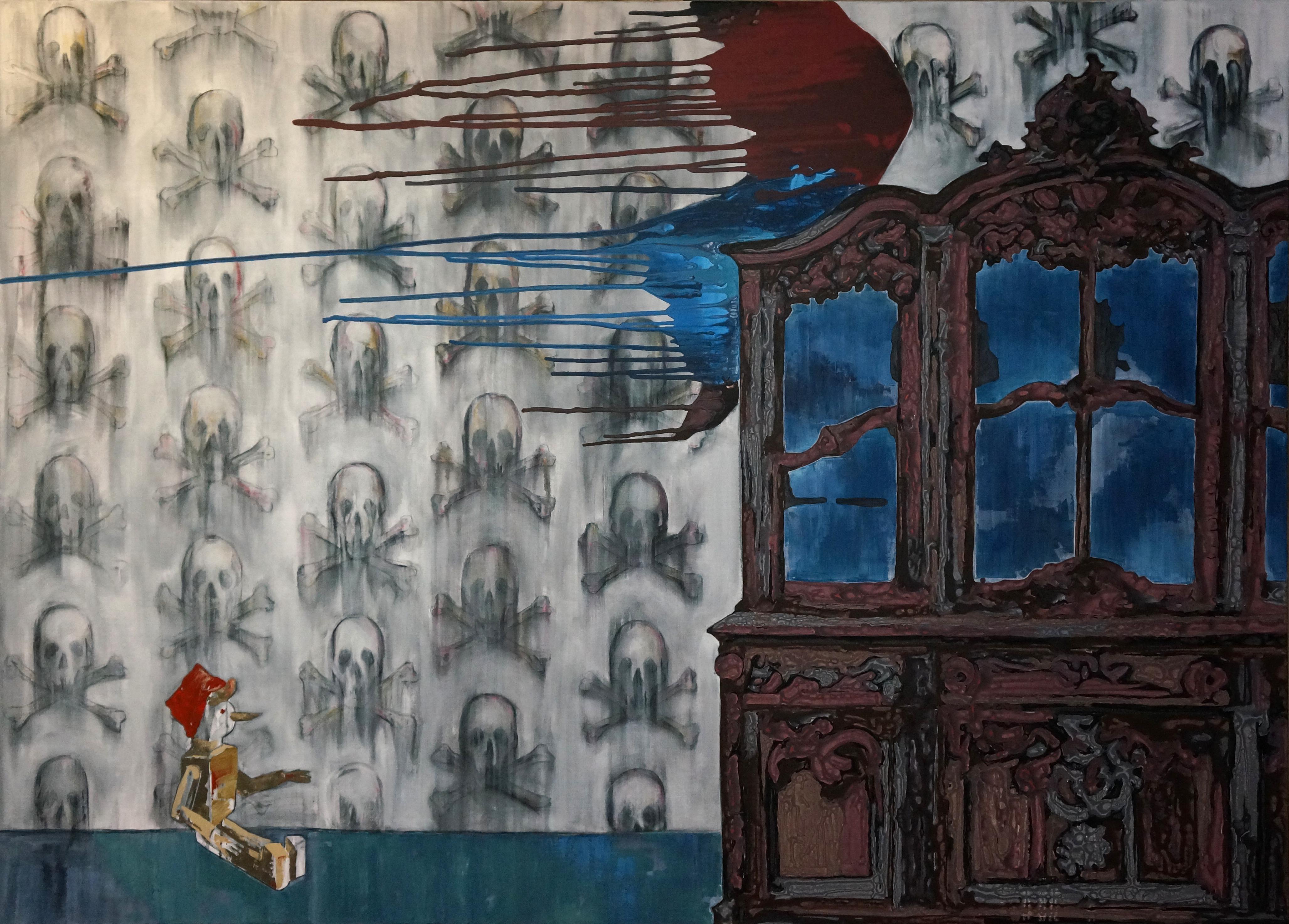 ivan Plusch Figurative Painting – ""Immortality #1 ,"" Acryl auf Leinwand - Surrealist