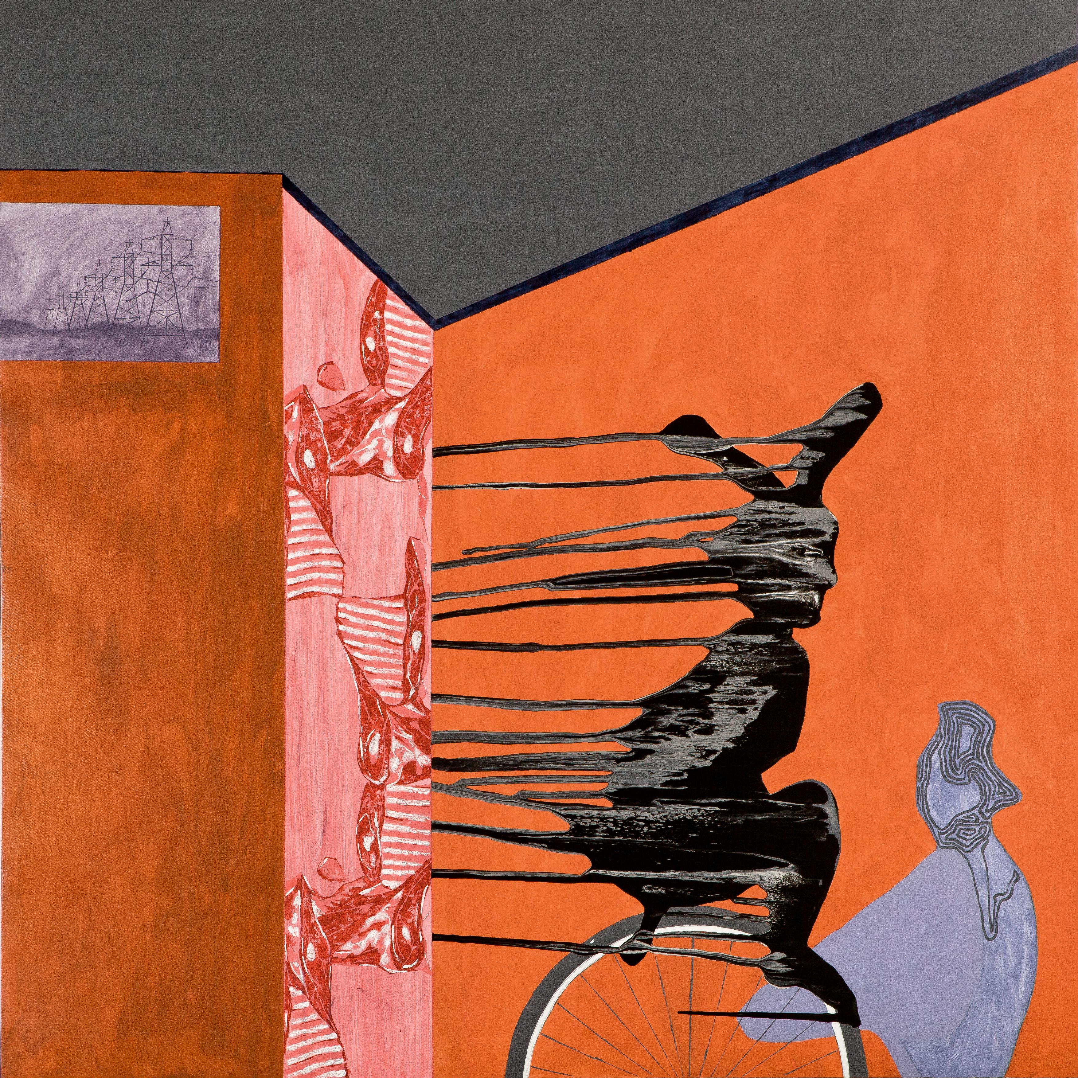 Figurative Painting di ivan Plusch - "Stanza #1", Acrilico e vernice su tela - Surrealista