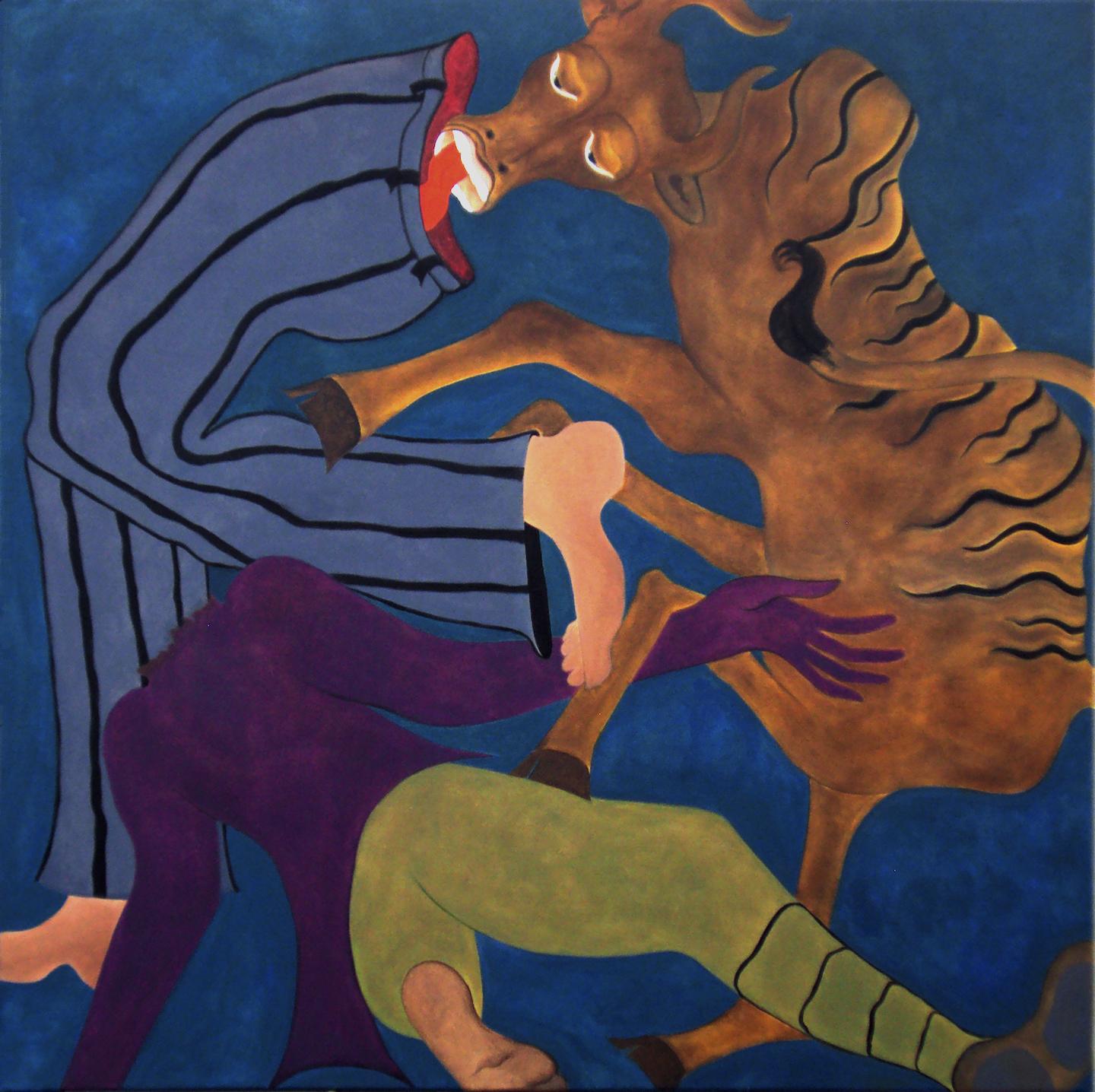 "Ibrahim Dawood, Perché hai dovuto farlo?", Olio su tela, Pittura figurativa