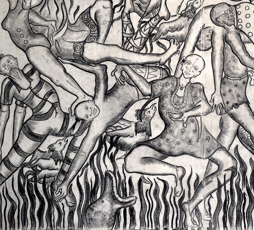 „Ein fantastisches Collision der drei Welten  XIX, „ - Abstrakte figurative Zeichnung (Symbolismus), Art, von Amita Bhatt