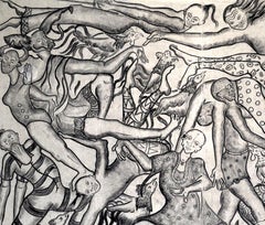 "Una fantástica colisión de los tres mundos XIX" - Dibujo Figurativo Abstracto