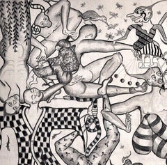 "Una fantastica collisione tra i tre mondi XXVII" Disegno figurativo, indiano