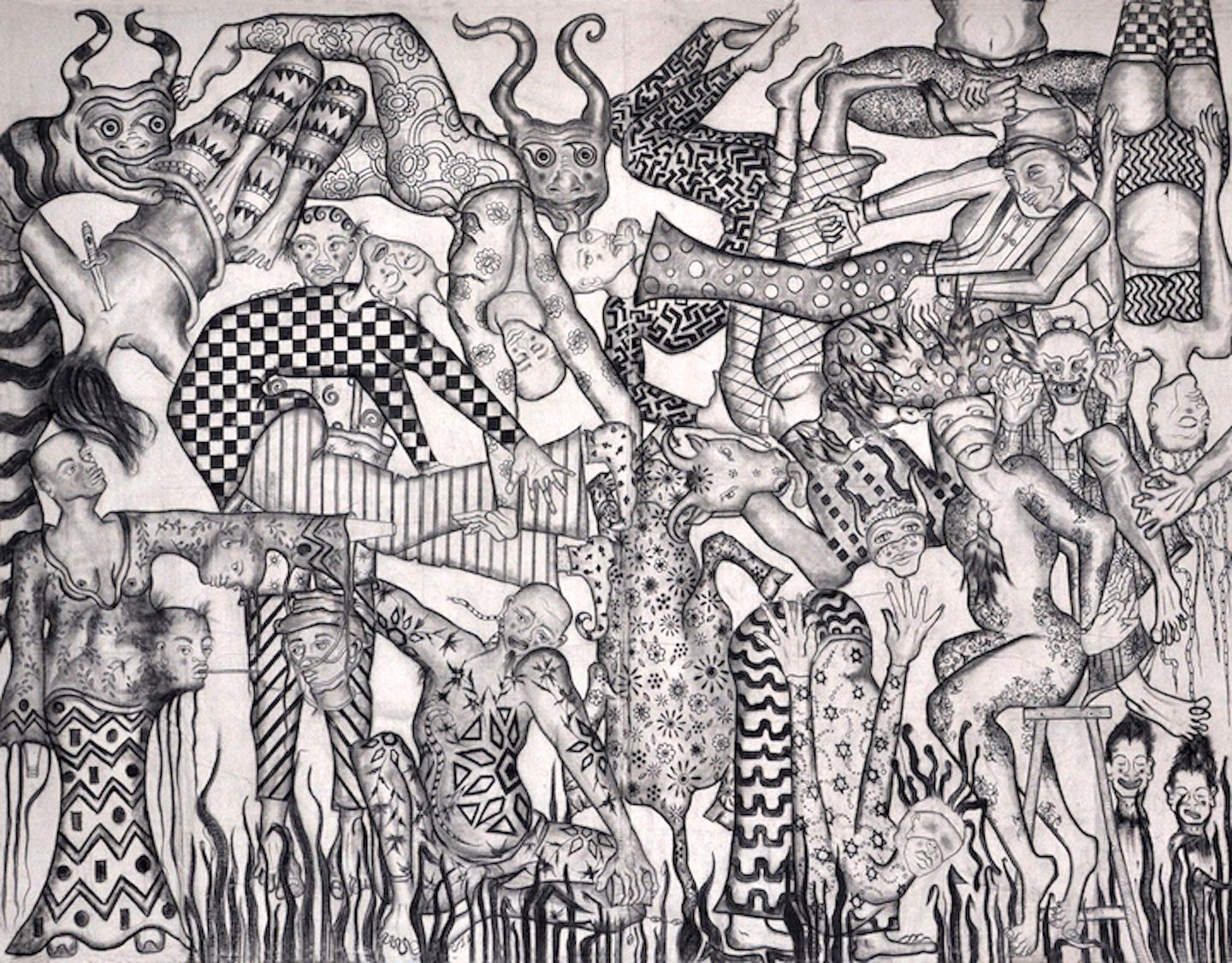 Amita Bhatt Abstract Drawing - "A Fantastic Collision of the Three Worlds  XXIX, " Figurative Drawing, Symbolism