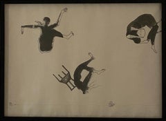 « Untitled », huile sur papier, dessin figuratif, art symboliste, artiste indien