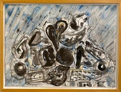 "Other/Kosovo, " Acrylic and Charcoal Drawing on Paper, Abstract, Folk Artist