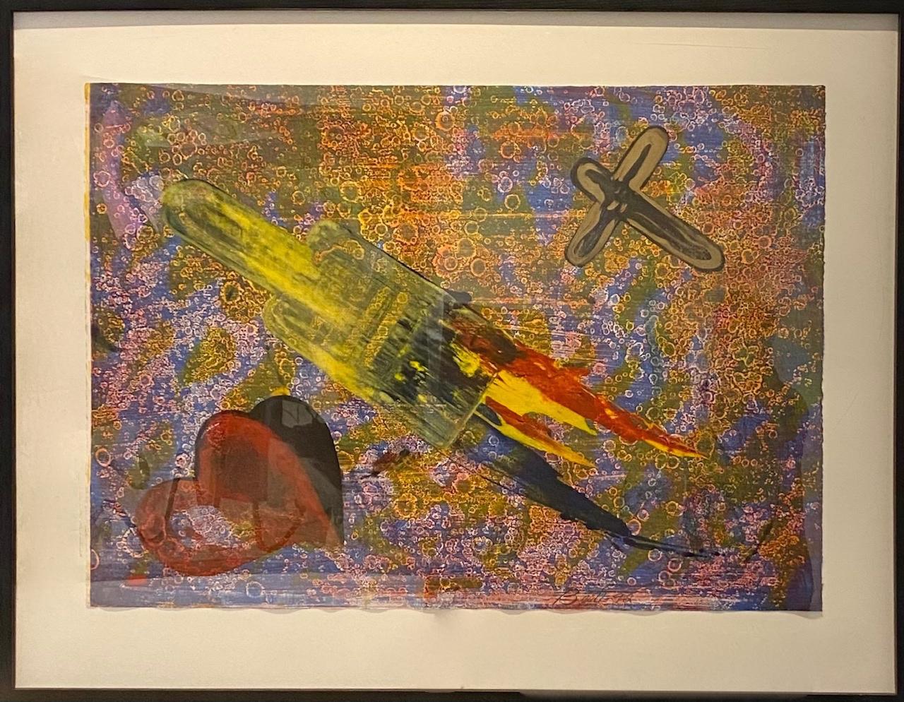"Painting the Paint, " Monoprint, Colored, Framed