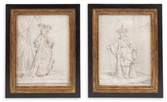 Antique Costume drawings for ‘Ambassadeur de Siam’ and ‘La Sultana Reine’