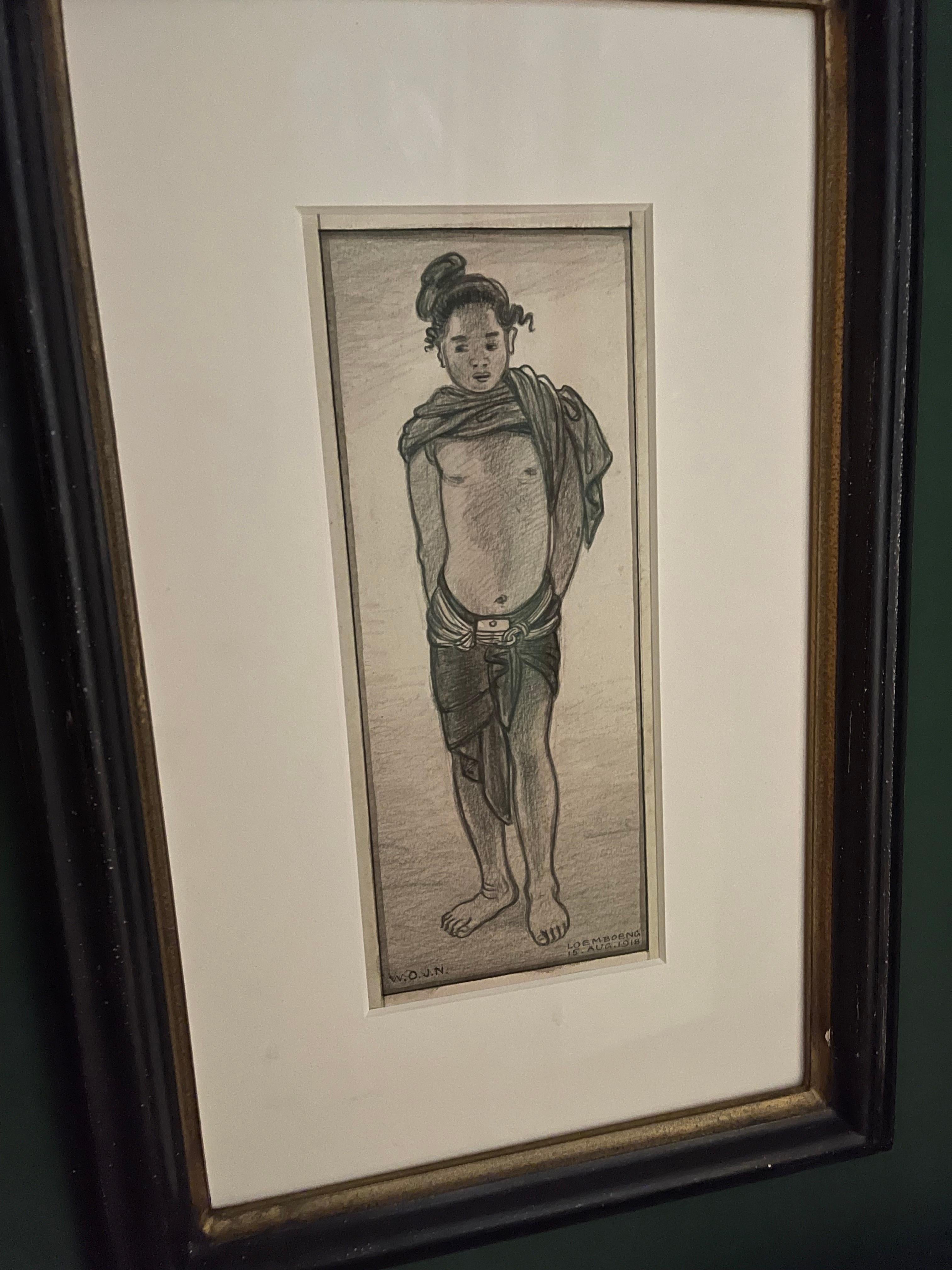 Junger Junge im Loemboeng-Stil, 1918 (Art nouveau), Art, von W.O.J. Nieuwenkamp