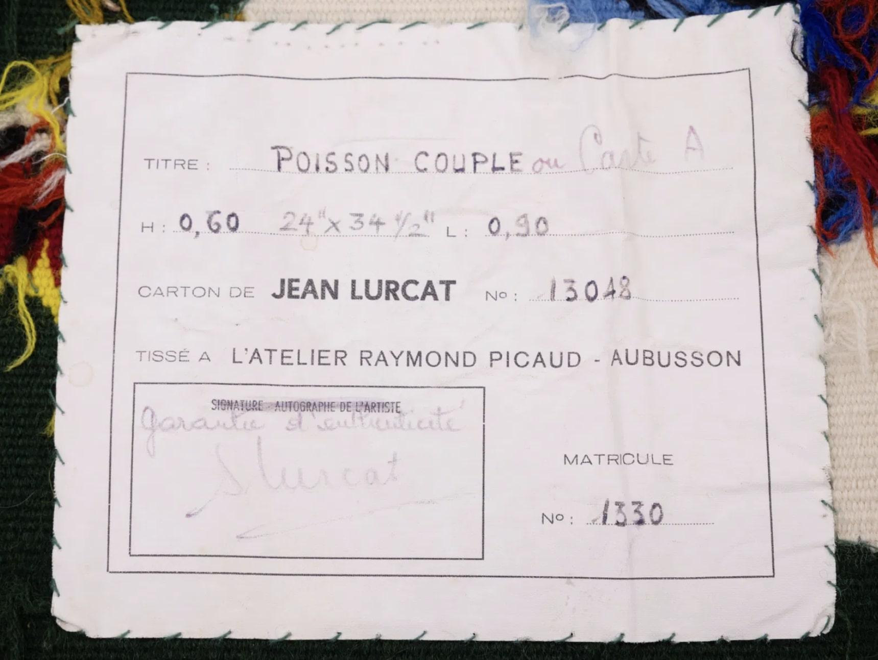 Poisson-Paar (Schwarz), Still-Life, von Jean Lurcat