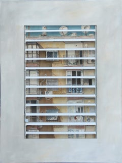 Shlomo Hauser, Tel Aviv, oil on canvas with shutter   160 x 122 cm