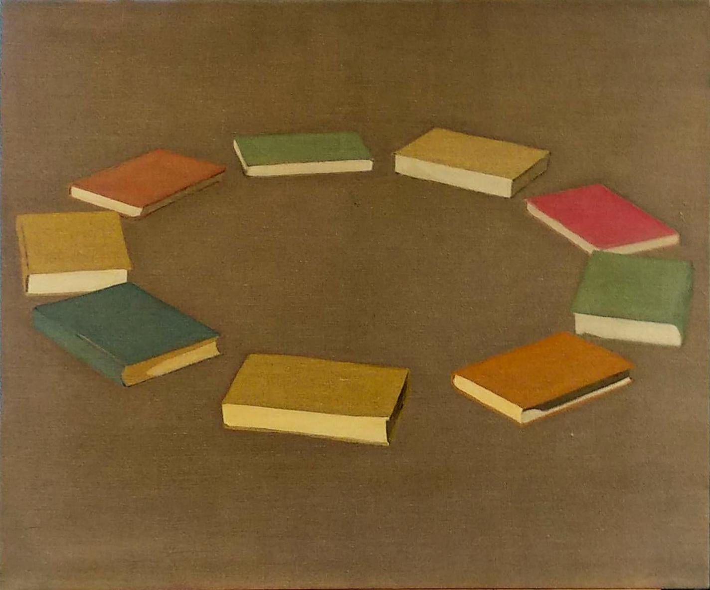 Hanan Shlonsky, Circle of Literature, 2007 tempera on linen, 82x100 cm