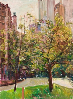 Julie Cottler, Central Park, New York City, oil on canvas, 28x21 cm