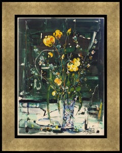 Binyamin Basteker, Dancing flowers (Jerusalem flowers series), oil on canvas