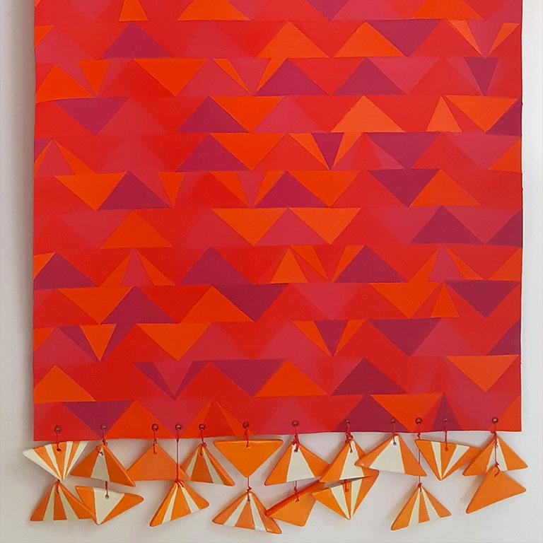 Lily Tessler,  Sonnenaufgang ,2019  Öl Ölgemälde  Acryl auf Leinwand mit handgefertigten Keramikfliesen aus Acryl – Painting von Polly Tessler